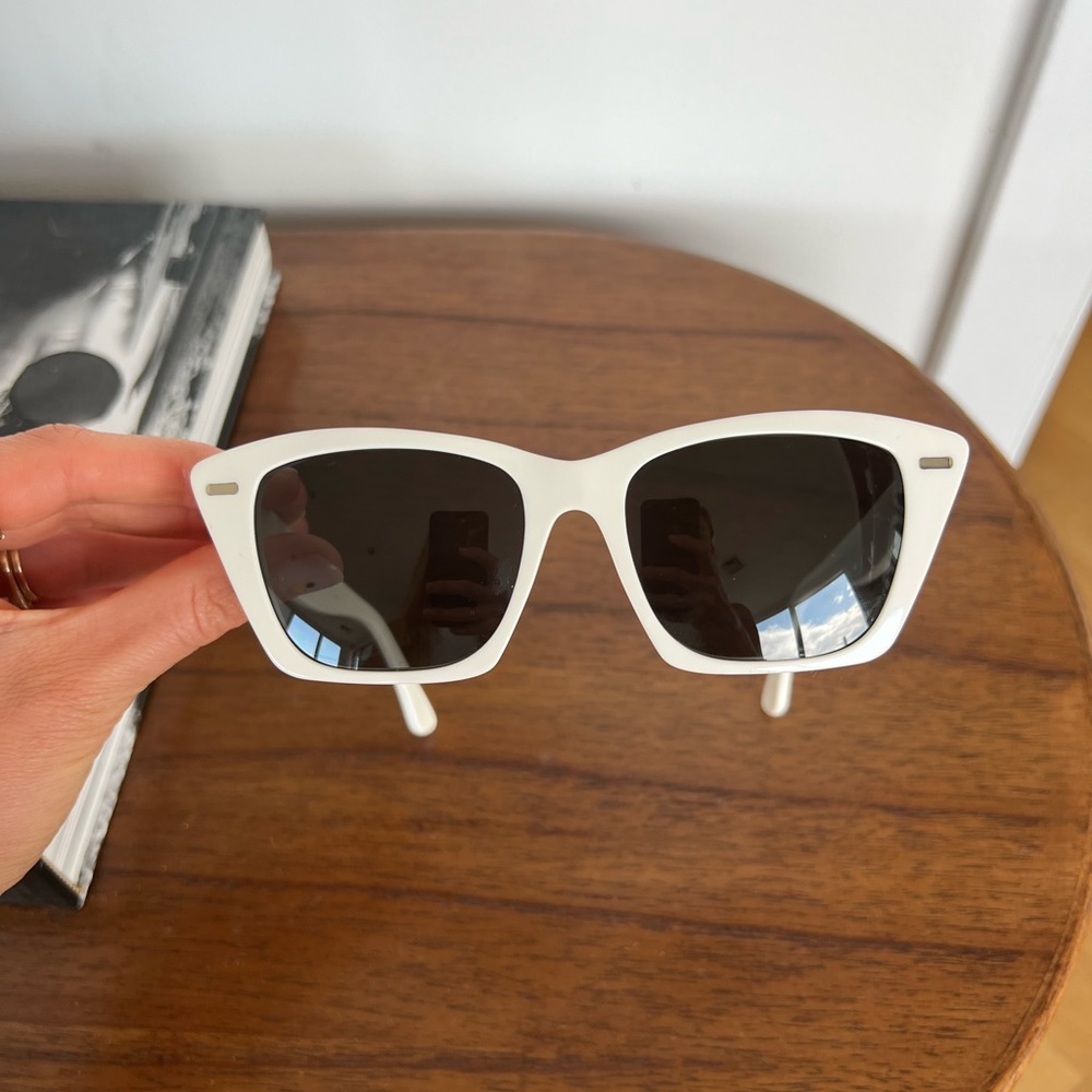Acne Studios White Angular Sunglasses - image 1
